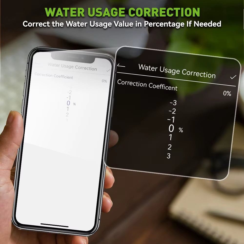 Wifi Digital Water Flow Meter IPX6 3/4" Outdoor Garden Faucet Hose Water Calculate Consumption History Monitor Flow Rate Control