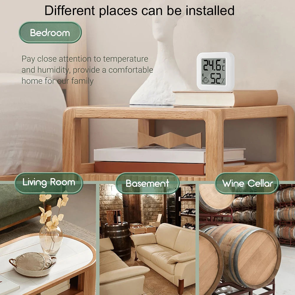 Tuya Bluetooth Temperature Humidity Sensor LCD Thermometer Mini Smart Electric Hygrometer APP Remote Control Home