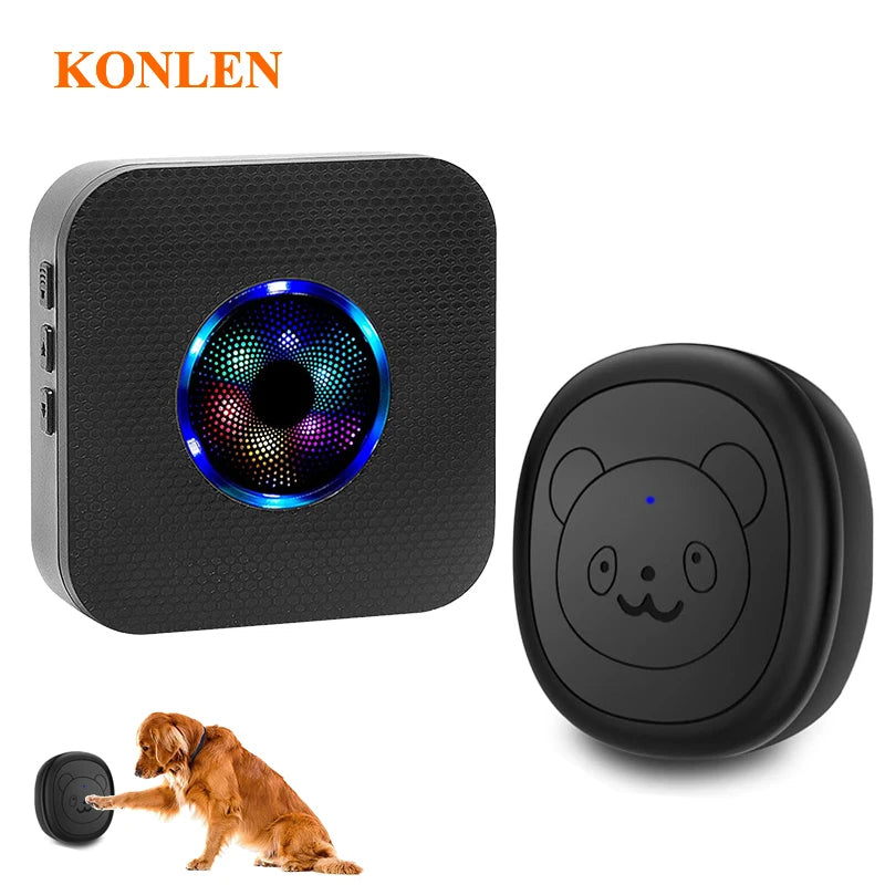 Smart Dog Doorbell Wireless for Potty Training Doggie Food Chime Door Bell Touch Button for Pet Puppy Ring to Go Outside KONLEN