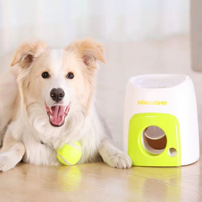 Dog Interactive Training Reward Machine Smart Pet Food Leakage Tennis Ball Feeder Toy Puzzle Interactive Training Pet Supplies