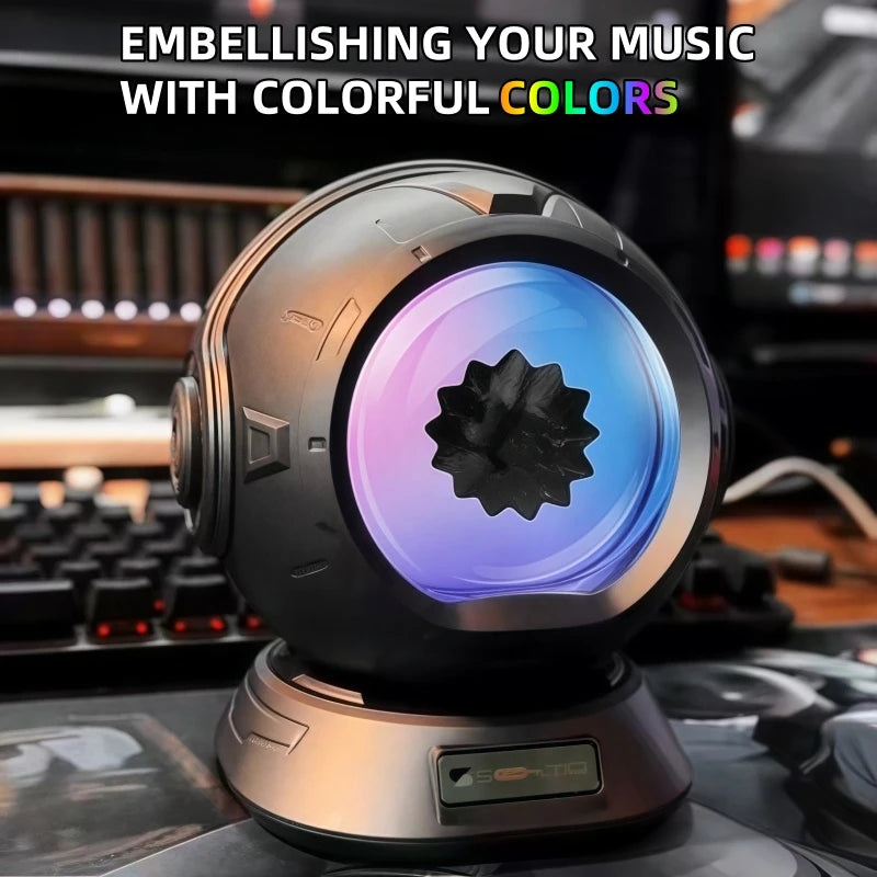 Bluetooth Speaker, Dancing Ferrofluid Speaker with 2 Adjustable Modes and Colorful Lights for Computer Desktop Home Decor, Rela