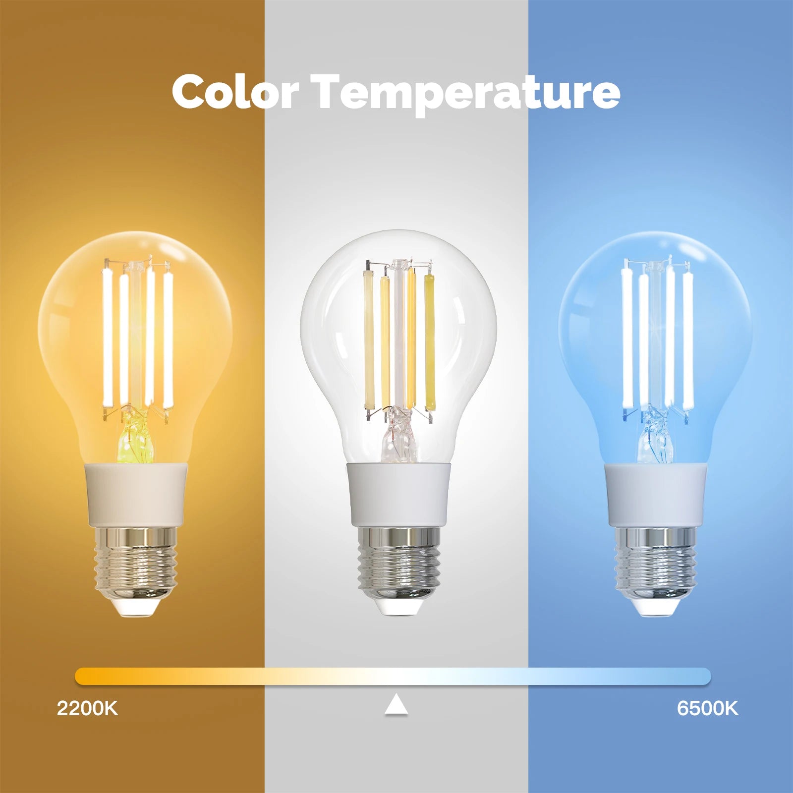MOES Tuya Matter E27 7W Smart LED Filament Bulb 806Lm Dimmable 2700K-6500K Adjustable White Voice Control Alexa Google Home
