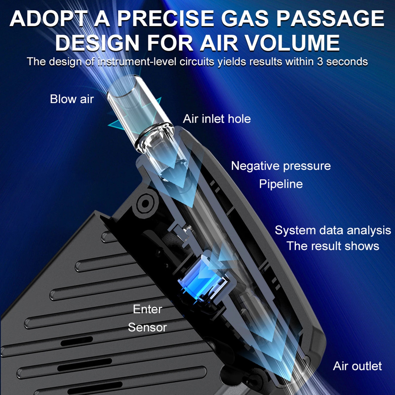 Portable Breath Alcohol Tester with LED Digital Display Alcohol Detector Alcotester for Personal & Professional Use
