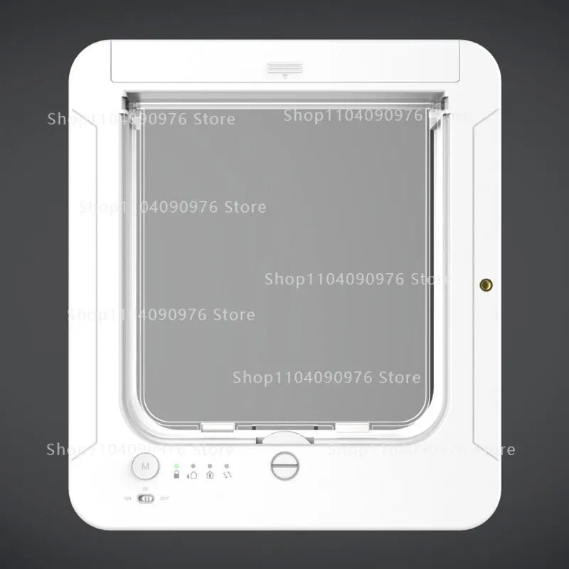 Electric Pet Door with Chip 4-Way Locking Cover Automatic Smart Pet Cat Dog Door