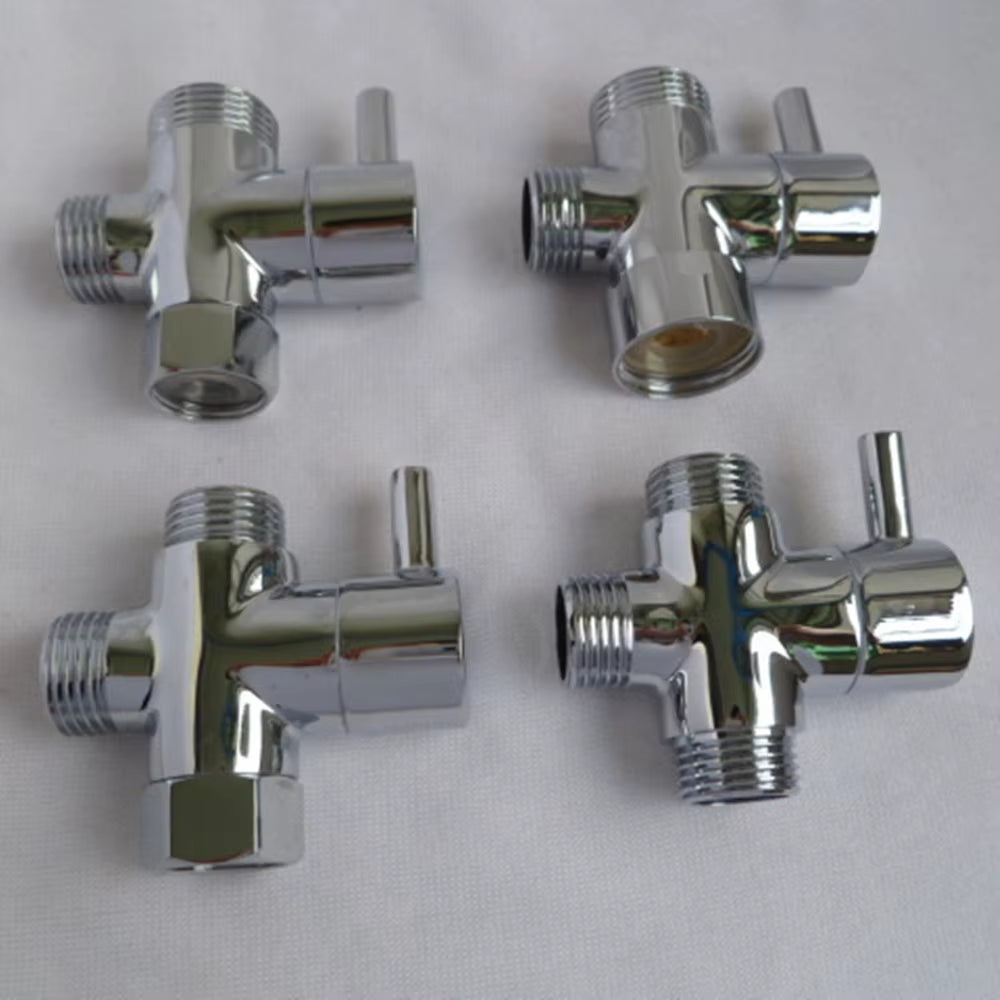 Three-Way Water Diverter T-Shaped Adapter Shower Diverters Connector Toilet Bidet Water Separator Faucet Splitter Valve