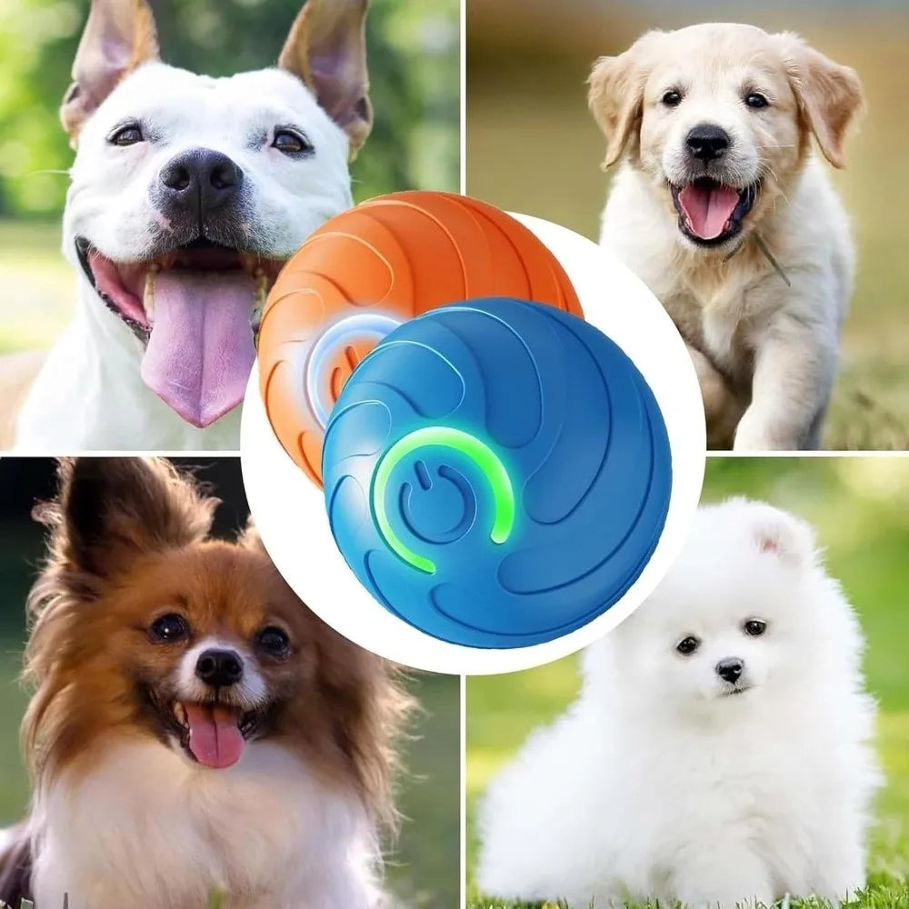 USB Rechargeable Smart Dog Toy Ball Gravity Jump Chew Resistant Interactive Pet Toy Bite Resistant Bouncing Design Moving Ball