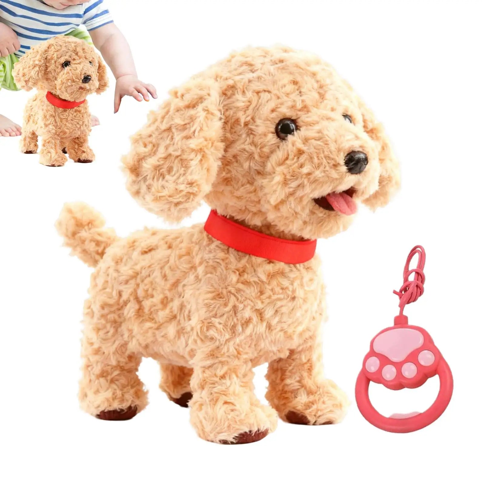 Robot Dog Realistic Plush Soft Smart Toy Touch Sensing Ai Robot Dog with Voice Mimic for Kids Boys Girls Birthday Christmas