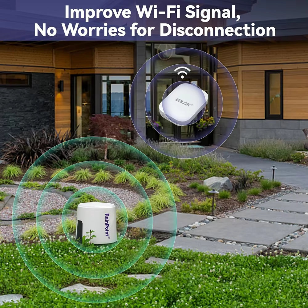 RAINPOINT Wireless Digital Rain Gauge Outdoor with App - Smart Rain Sensor with Accurate Rain Gauge Monitoring