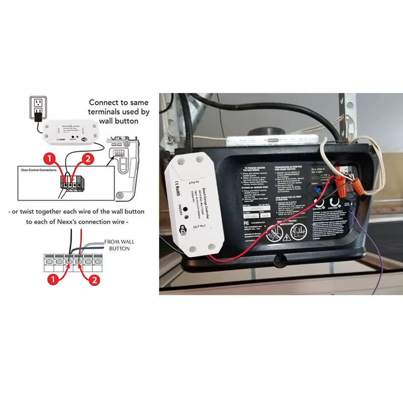 TUYA WIFI 2.4G Smart Garage Door Opener Controller Garage Remote Control Support Smartlife APP Alexa Google Assistant
