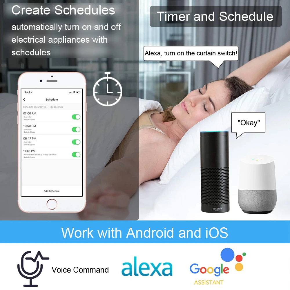 Tuya Smart Curtain Switch Gewiss with Remote for Electric Roller Shutter Window Blinds App Timer Google Home Aelxa Voice Control
