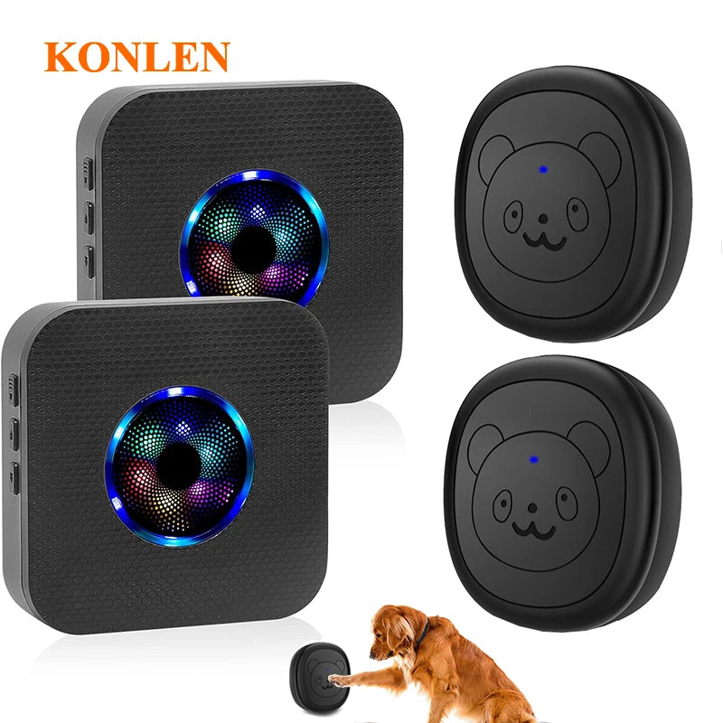 Smart Dog Doorbell Wireless for Potty Training Doggie Food Chime Door Bell Touch Button for Pet Puppy Ring to Go Outside KONLEN