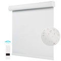 Smart Electric White Blackout Roller Blinds Motorized Window Shades Waterproof Projector Screen Set for Living Room Use