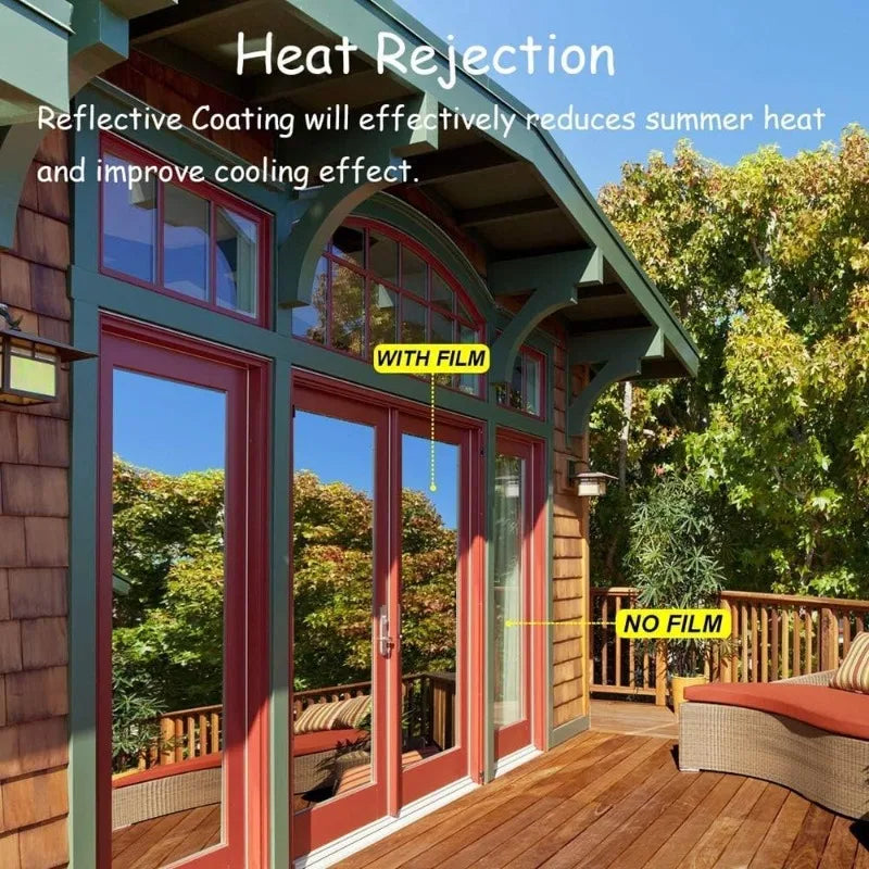Privacy Window Film One Way Window Tint for Home Sun Blocking Heat & Anti UV  Daytime Mirror Window Privacy See Out Not in Windo