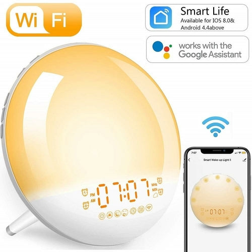 Sunrise Alarm Clock Smart Wake up Light 7 Colors 20 Brightness Digital